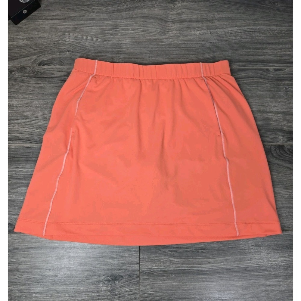 Nike‎ Fit Dry Skirt Orange Athletic Pull On Skort Sz Lg 12 14 Tennis Golf